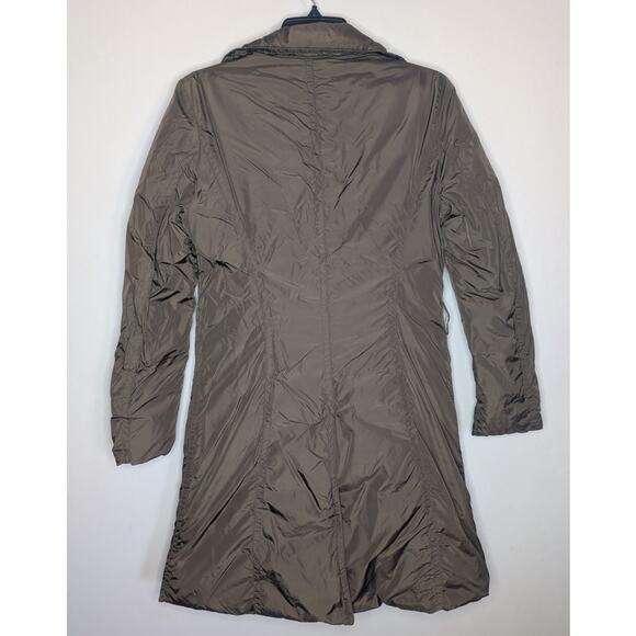 Add Down Long Goose Down Puffer Jacket in Olive Taupe, Size 4 - Picture 8 of 10